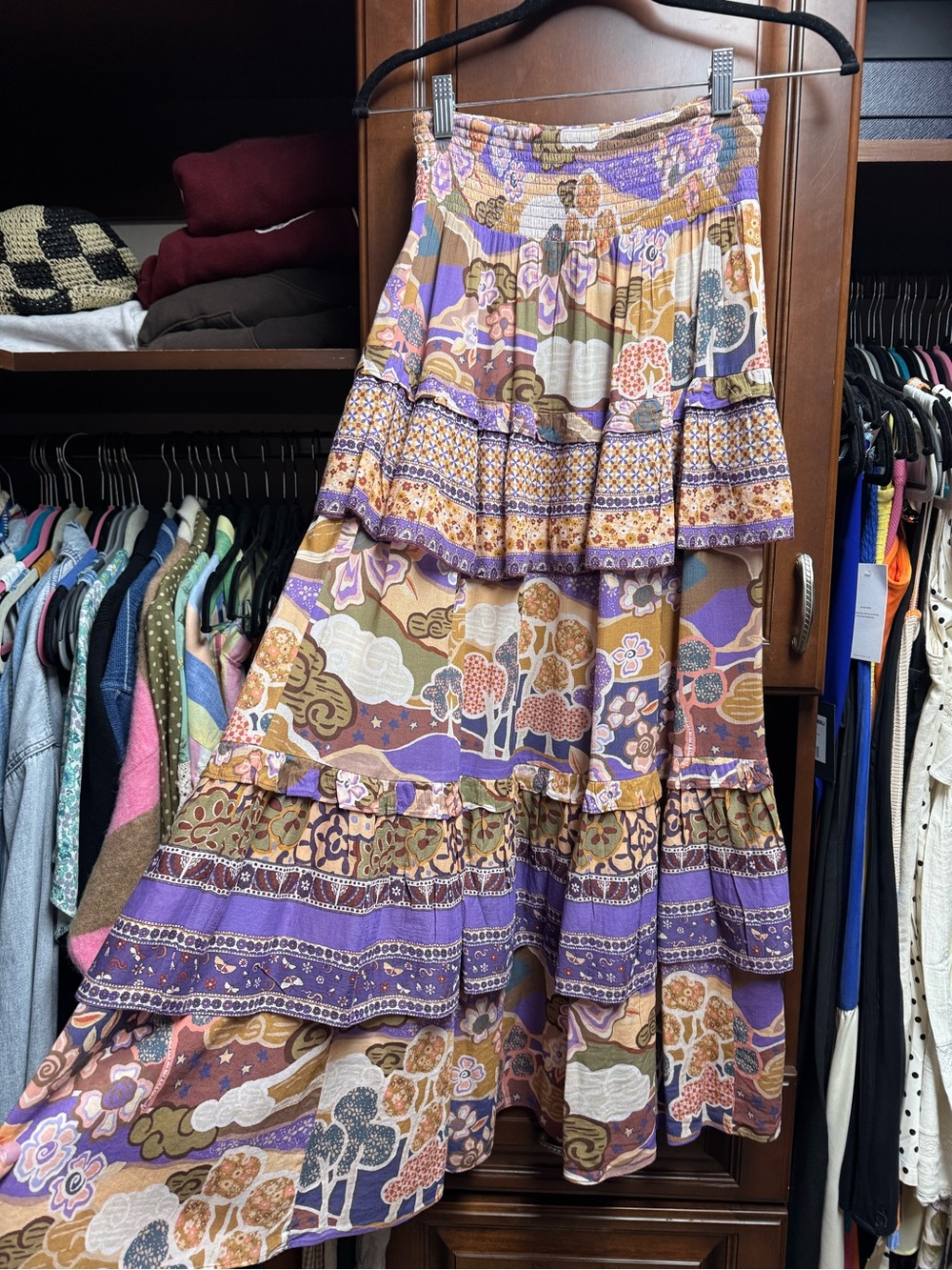 Spell Dancing Valley Ra-Ra Maxi Skirt in Violet - like New - Sz XS - Picture 2 of 10
